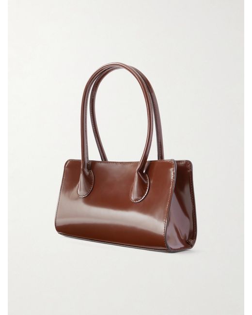 LIE STUDIO Brown The Lou Patent-Leather Bag