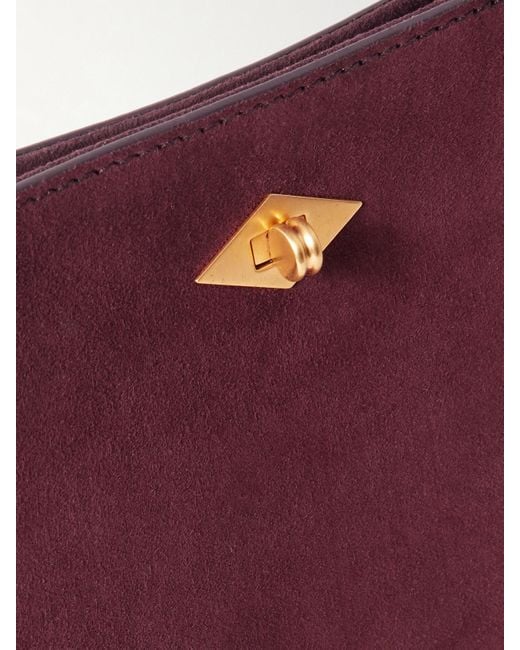 Metier Purple Stowaway Suede Shoulder Bag