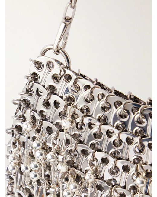 Rabanne White Sac A Main Beaded Chainmail Shoulder Bag