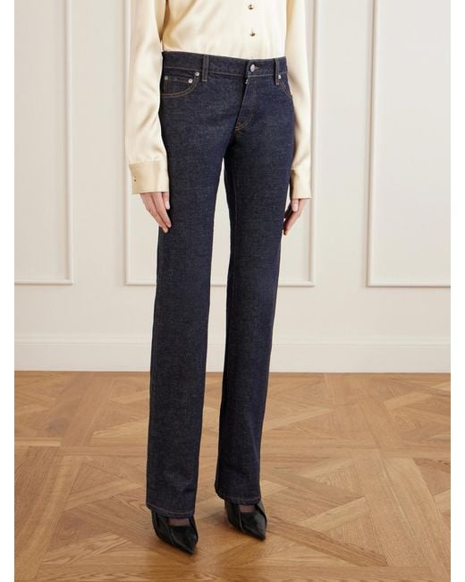 Khaite Blue Conforti Mid-Rise Bootcut Jeans