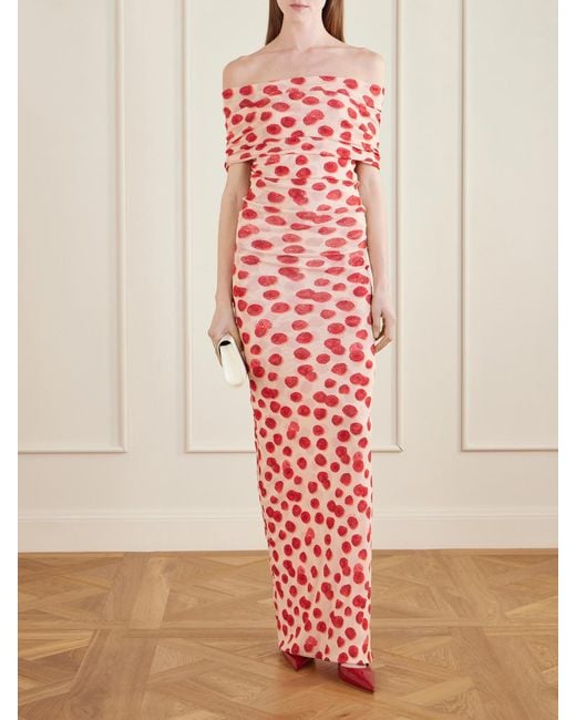 Stella McCartney White Printed Chiffon Midi Dress