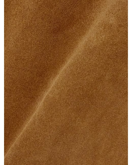 Rick Owens Natural Fog Layered Suede Mini Skirt