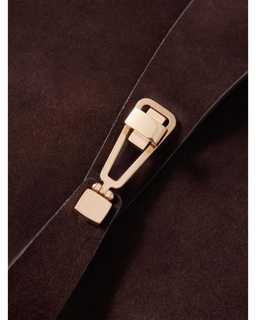 Gabriela Hearst White Kleine Schultertasche Aus Veloursleder