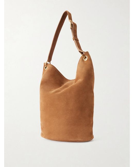 Nili Lotan Brown Cooper Suede Shoulder Bag