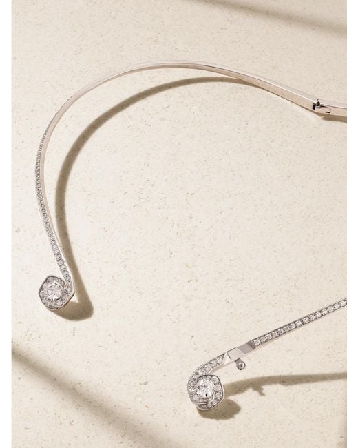 David Morris Natural Frozen Kiss Torque 18-Karat Diamond Necklace