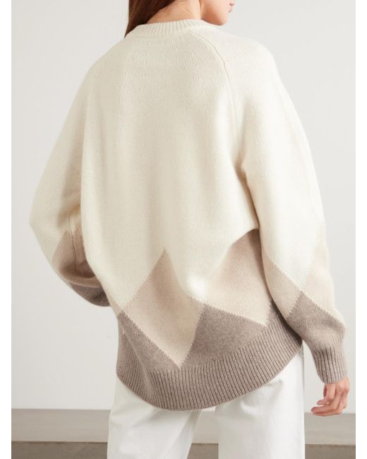 arch4 Natural New Sloane Pullover Aus Biokaschmir Mit Argyle-Muster