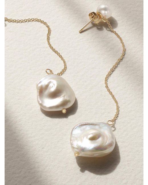 Mateo Natural Duality 14-Karat Pearl Earrings
