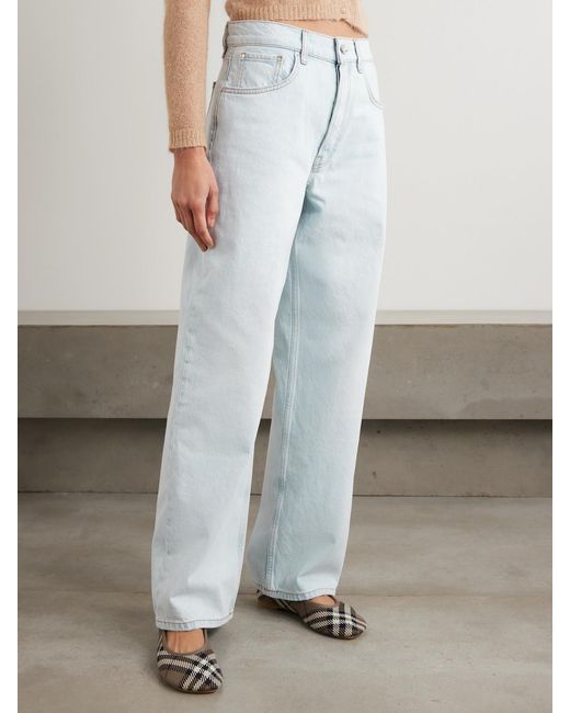 Anine Bing White Manon High-Rise Wide-Leg Jeans
