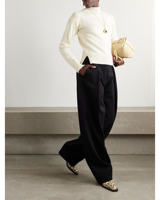 Jil Sander White Wool Sweater