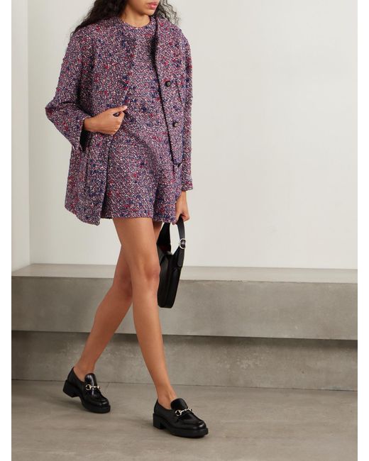 Gucci Purple Playsuit Aus Bouclé-Tweed Aus Einer Wollmischung