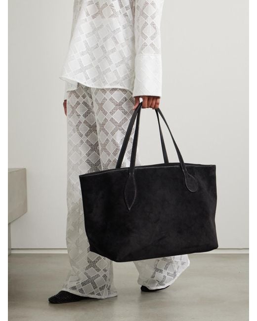 Liffner Black Mega Sprout Suede Tote