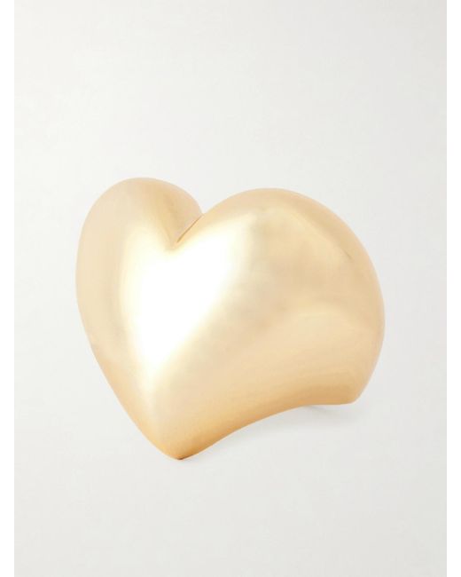 Jennifer Fisher White Puffy Heart-Plated Ring