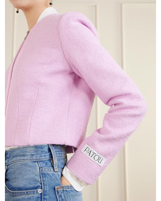 Patou Pink Cotton-Blend Tweed Jacket