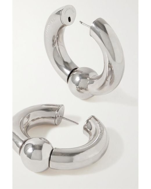 Balenciaga White Mega-Tone Hoop Earrings