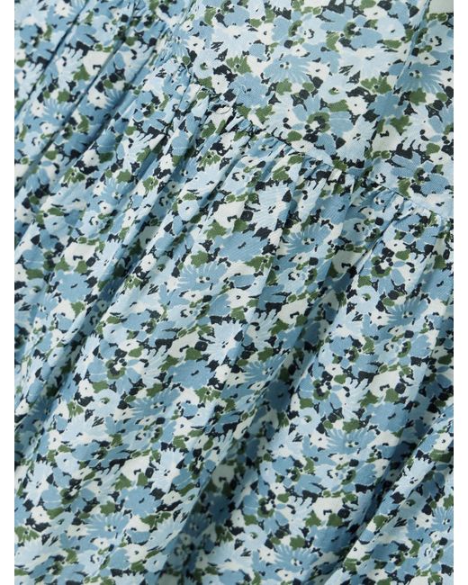Mini-Robe En Voile De Coton Mélangé À Imprimé Fleuri Yulianna Veronica Beard en coloris Blue