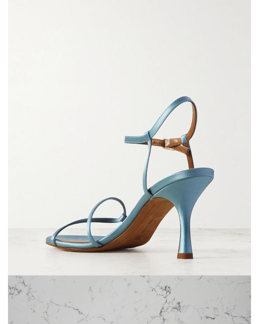 Emme Parsons Blue Loop Satin Sandals