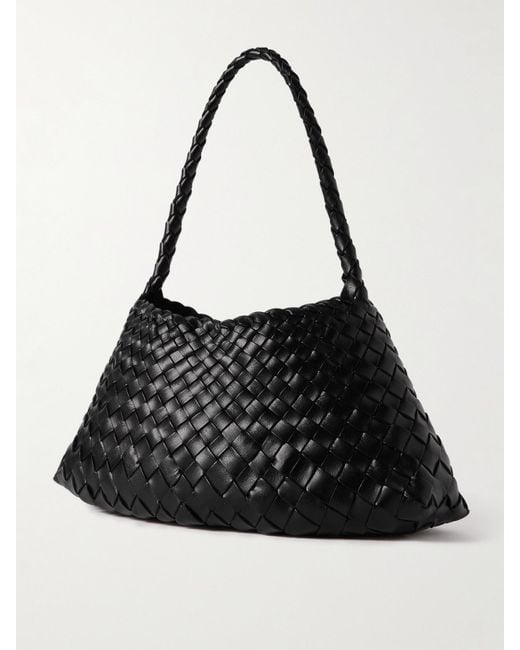 Dragon Diffusion Black Rosanna Mini Woven Leather Tote