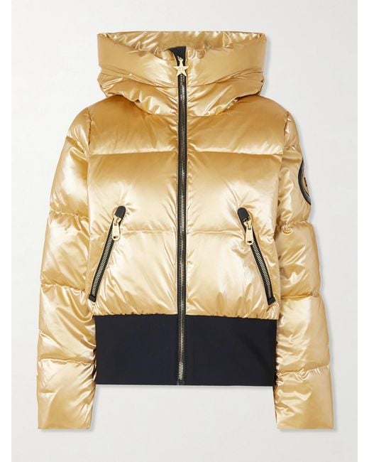 Goldbergh Bombardino Hooded Quilted Metallic Down Ski Jacket