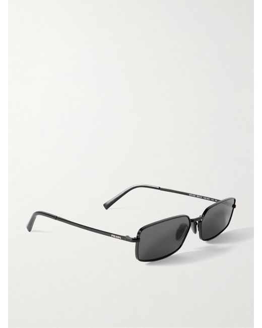 Prada Black Sonnenbrille Mit Eckigem Rahmen Aus Metall