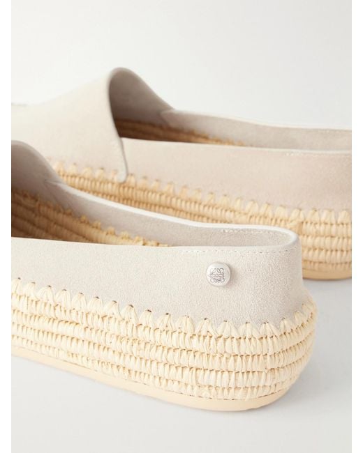 Loewe Natural Paula's Ibiza Rio Suede And Raffia Espadrilles