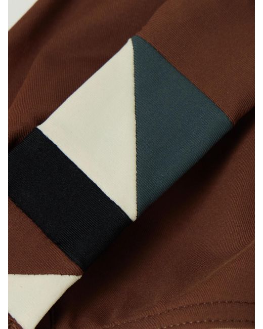 Eres Brown Cubisme Patchwork Triangle Bikini Top