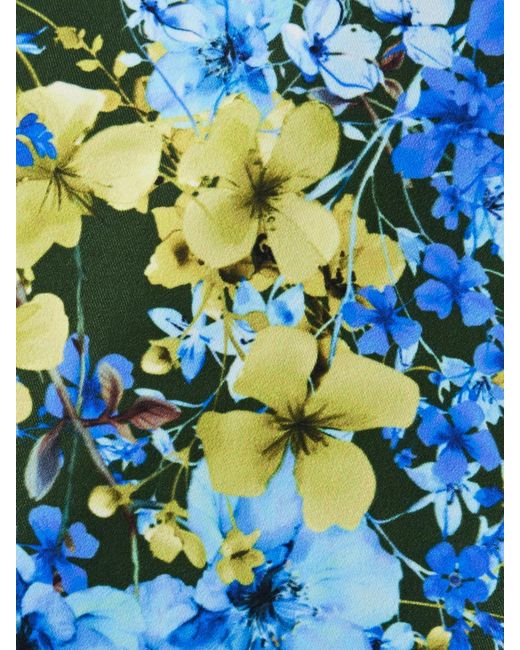 Kika Vargas Blue Frances Bow-Embellished Floral-Print Twill Mini Dress