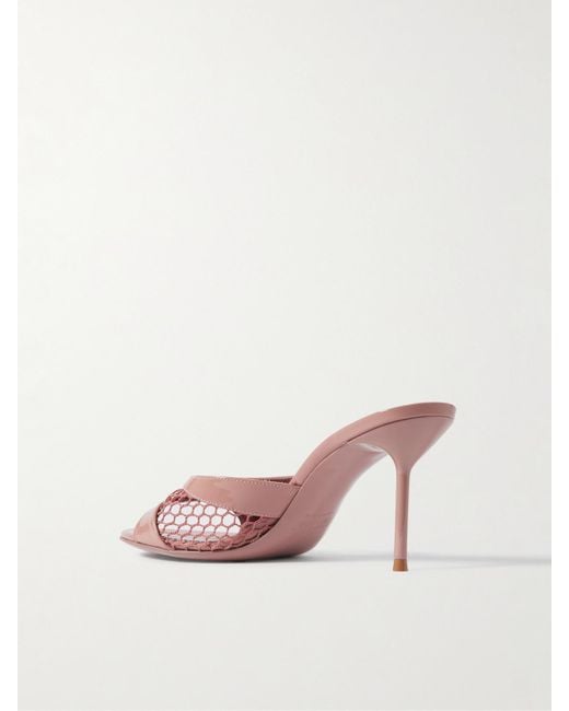 Paris Texas Pink Lidia Mules Aus Mesh Und Lackleder