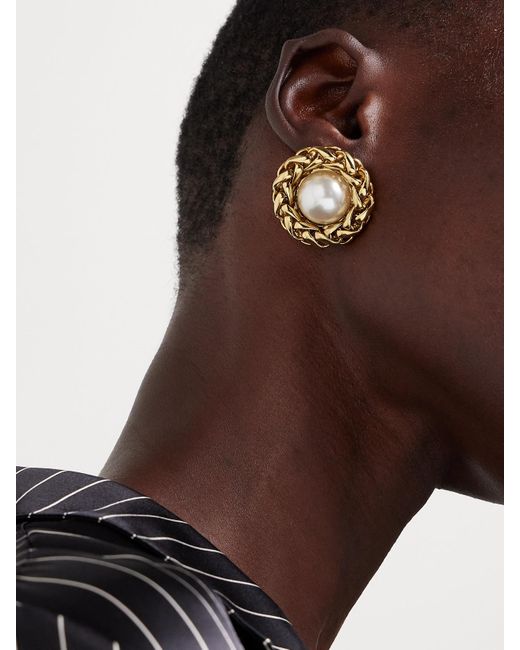 Jennifer Behr Metallic Marit-Plated Pearl-Like Earrings