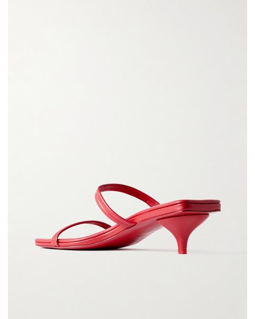 St. Agni Red Leather Sandals