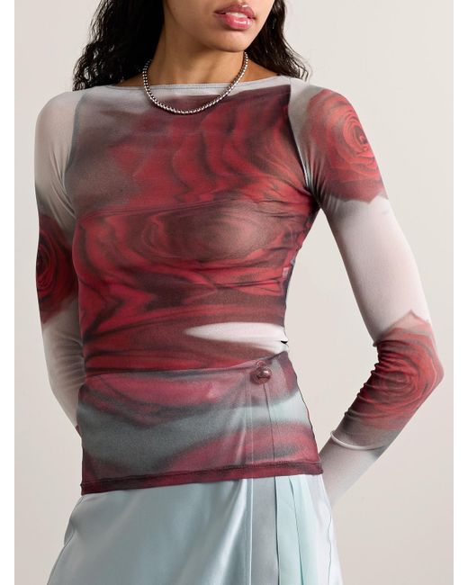 Jean Paul Gaultier Multicolor Printed Mesh Top