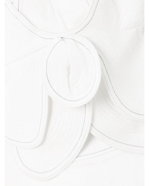 ANDRES OTALORA White A Flor De Piel Appliquéd Cotton And Tencel Lyocell-Blend Twill Jumpsuit