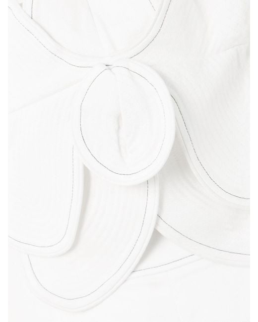 ANDRES OTALORA White A Flor De Piel Jumpsuit Aus Twill Aus Einer Baumwoll-Tencel-Mischung Mit Applikation