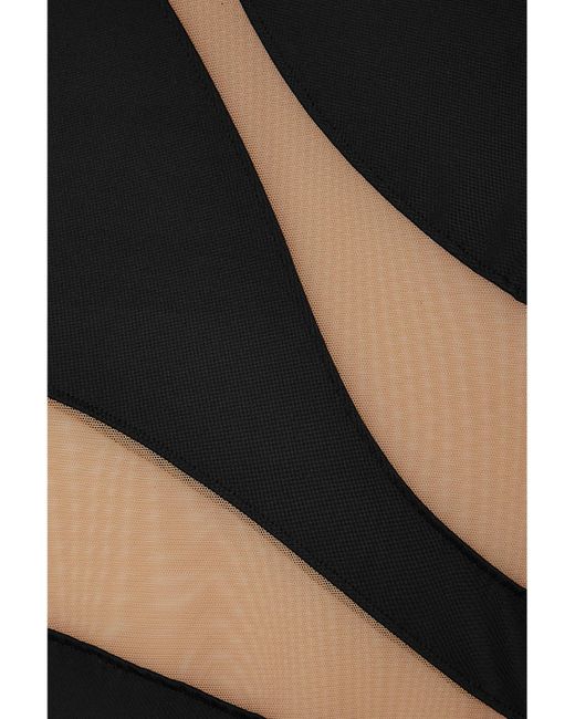 Combi-Pantalon Asymétrique En Jersey Stretch Et En Résille Snake Norma Kamali en coloris Black