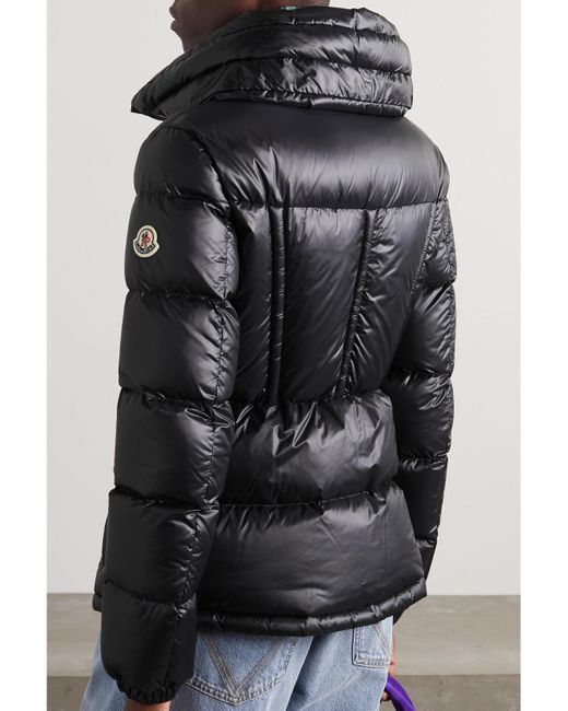 Moncler Black Douro Hooded Appliquéd Quilted Shell Down Jacket