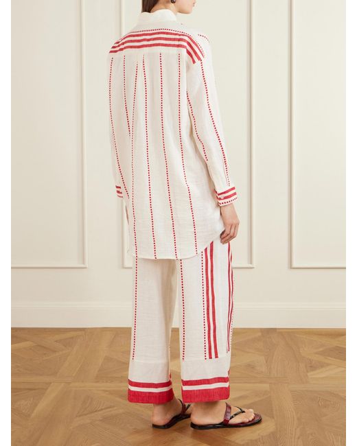 Lemlem Red Mariam Cotton-Gauze Shirt