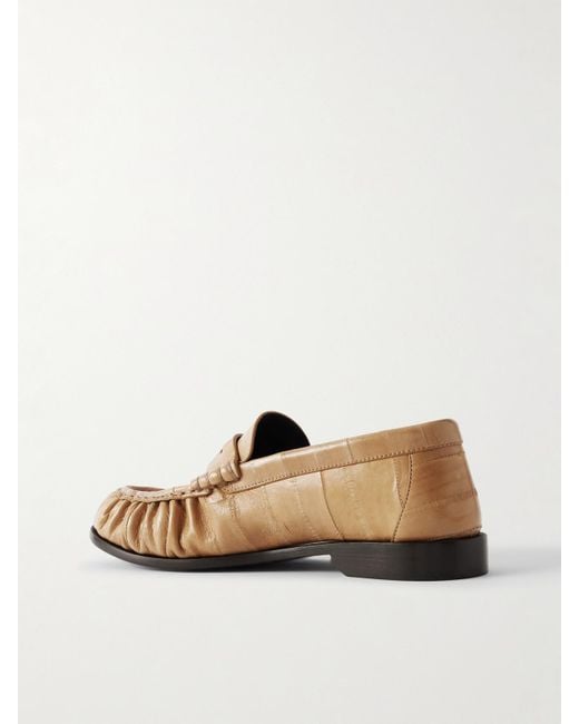 Mocassins En Cuir D'Anguille Le Loafer Saint Laurent en coloris White