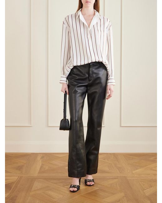 Gucci White Striped Silk-Blend Shirt
