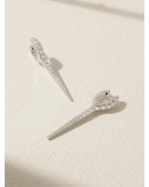 Melissa Kaye Natural Lola Needle Medium 18-Karat Diamond Earrings