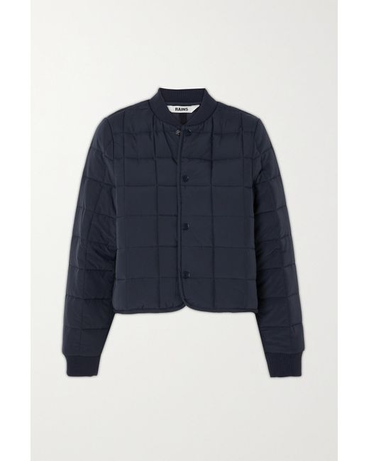Rains Blue Liner W Quilted Shell Bomber Jacket
