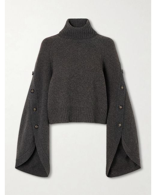 Zimmermann Black Valiant Merino Wool Turtleneck Sweater