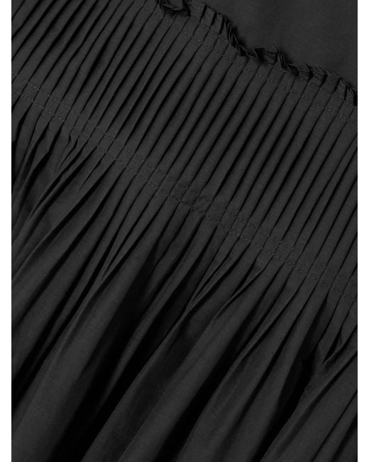 Jupe Longue En Popeline De Coton Mélangé À Plis Nervures Theory en coloris Black