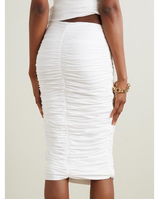 Maygel Coronel White Dasos Midirock Aus Gerafftem Stretch-Jersey