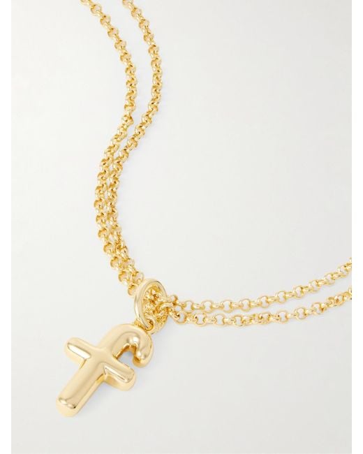 Roxanne Assoulin Natural The Puffy Initial Goldfarbene Kette