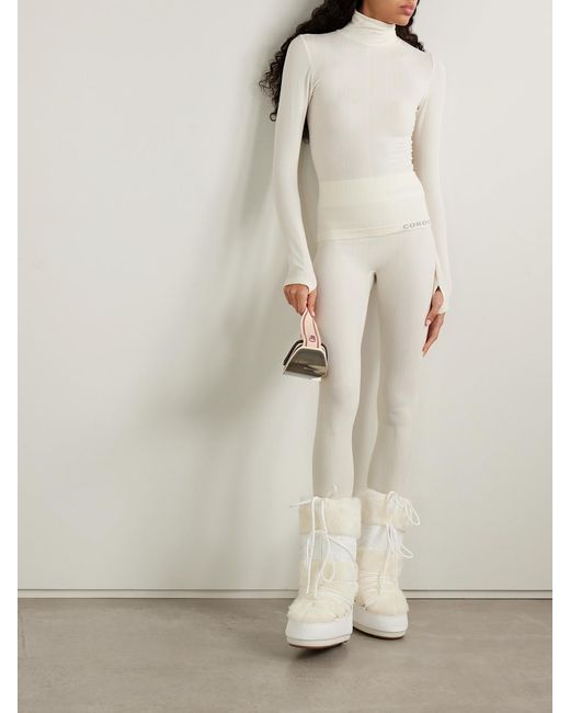 CORDOVA White Sol Ribbed Stretch-Jersey Turtleneck Top