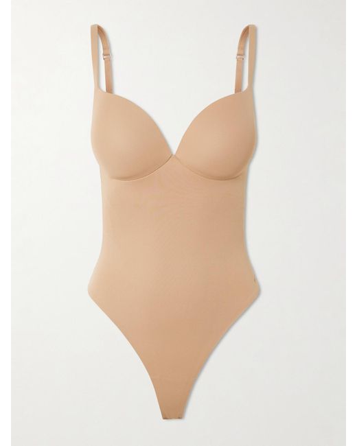 Skims White Ultimate Body Push-Up Thong Bodysuit