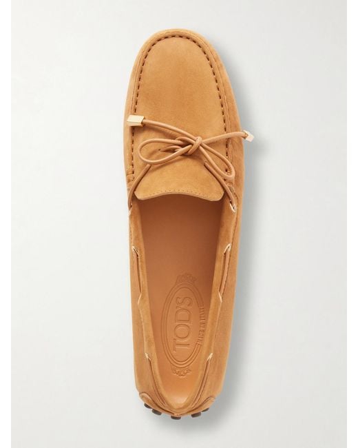 Tod's Brown Gommino Suede Loafers
