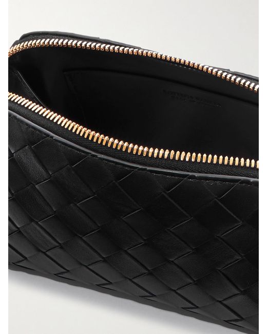 Bottega Veneta Black Concert Pouch Intrecciato Leather Shoulder Bag