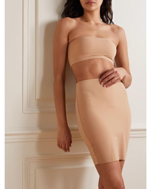 Commando Natural Half Slip Control Mehrlagiger Minirock Aus Stretch-Material