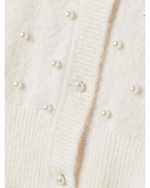 Zimmermann Natural Crush Faux Pearl-Embellished Alpaca-Blend Cardigan