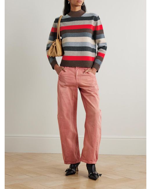 Tory Burch Red Merino Wool Turtleneck Sweater